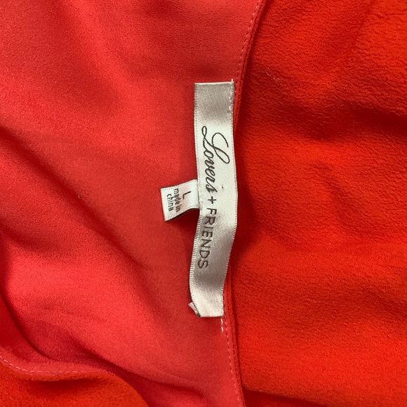 Lovers + Friends Red/Orange 3-Quarter Sleeve Romper - Picture 6 of 6